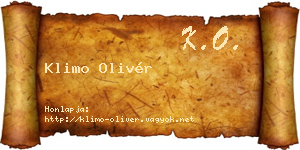 Klimo Olivér névjegykártya