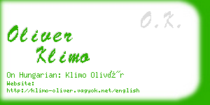 oliver klimo business card